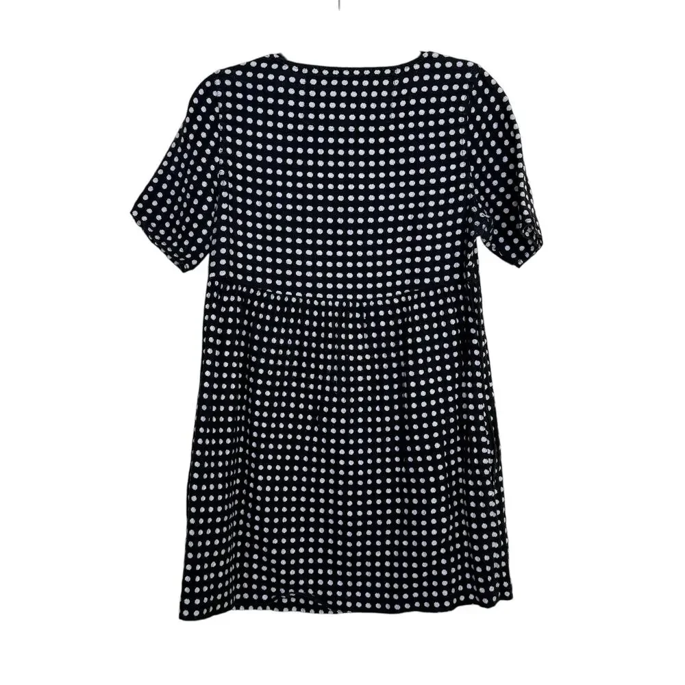 Ace & Jig Mini Dress Women’s Medium Black White Polka Dot Linen Cotton Boho Chic